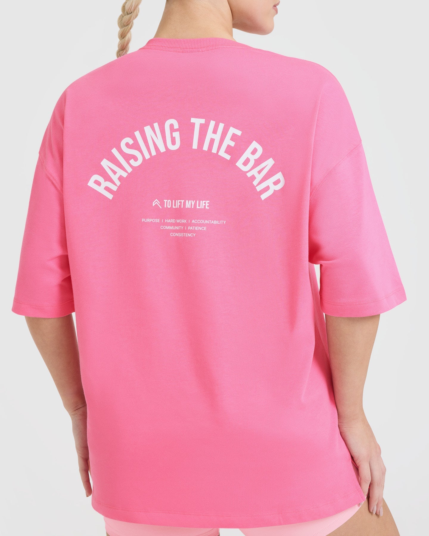 Raising The Bar Graphic Unisex T-Shirt | Peony Pink - Image 5