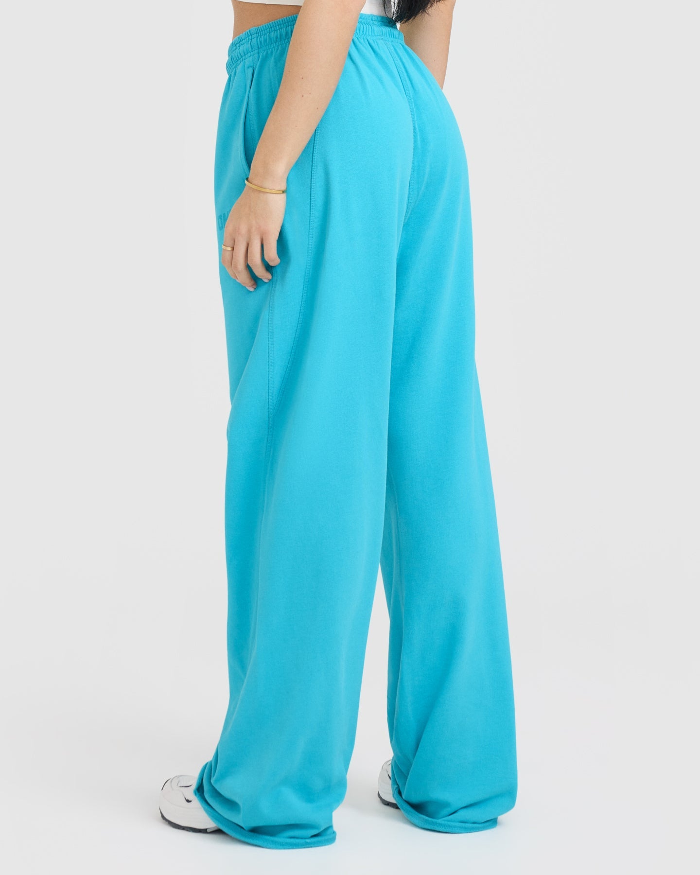 Raw Lounge Wide Leg Joggers | Aqua Blue - Image 2