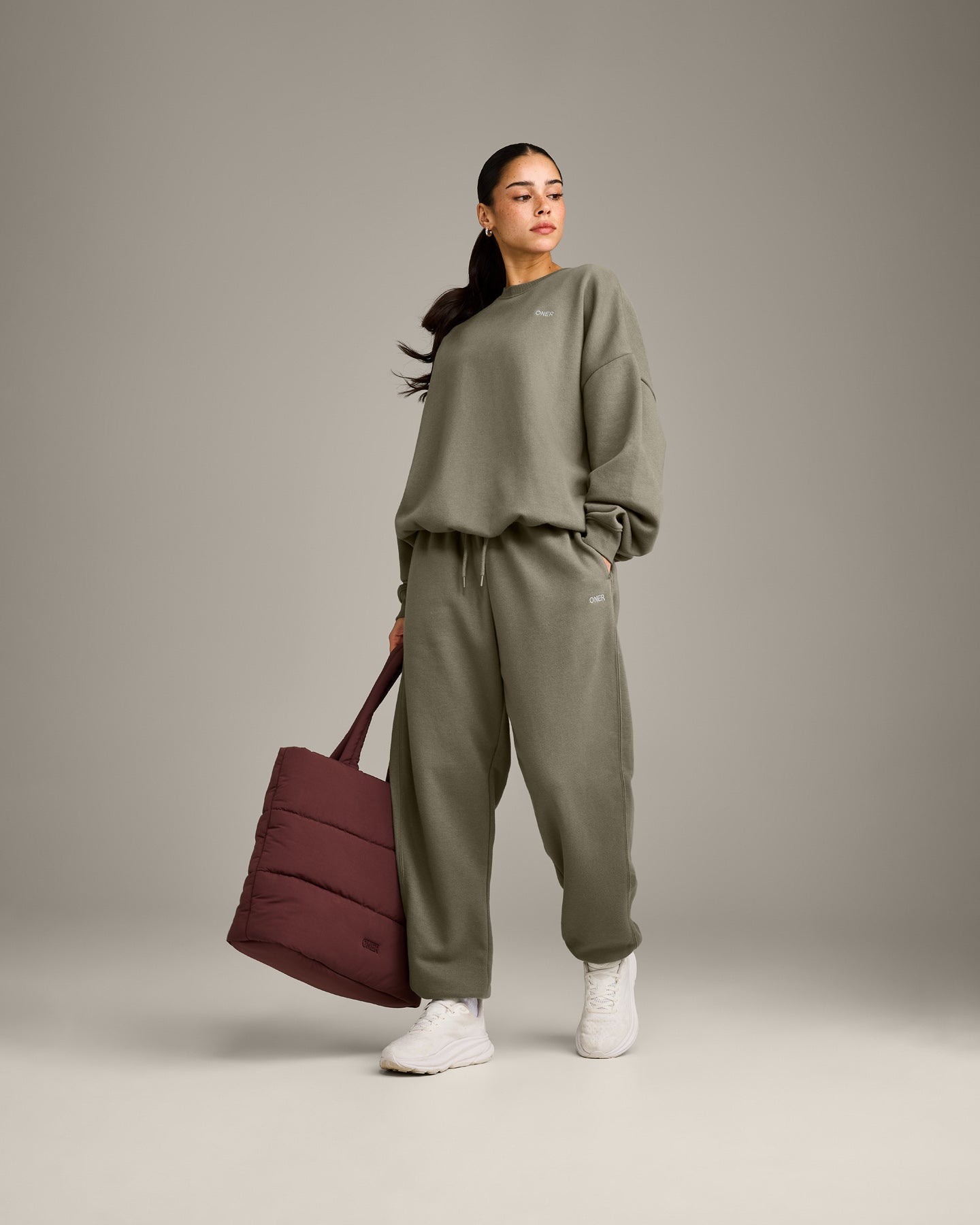 Alternative view of Foundations All Season Crew Neck Sweatshirt | Alpine Green