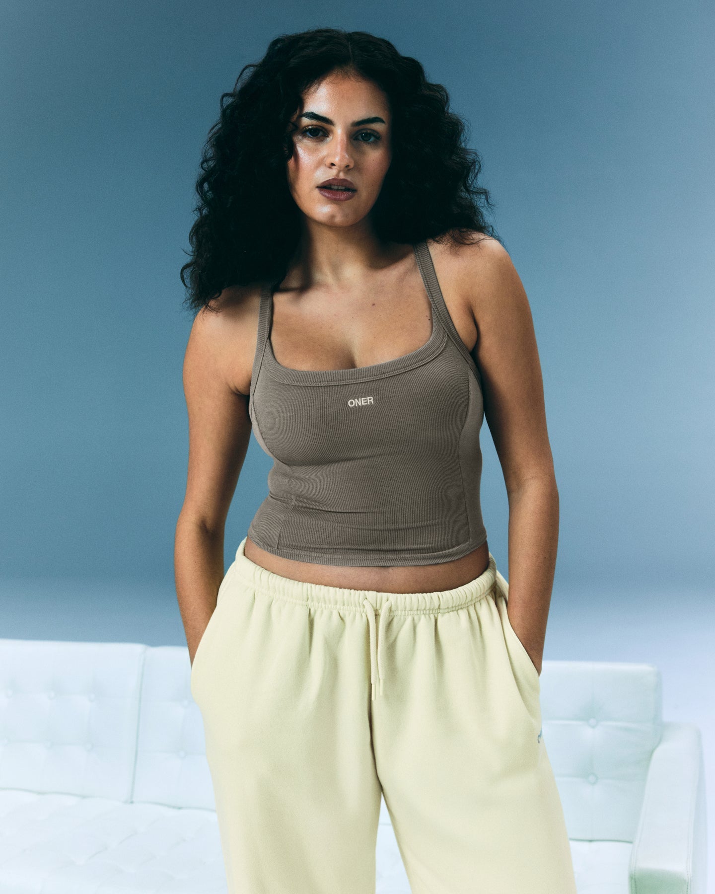 Mellow Rib Racer Back Vest with Built in Bra Shelf | Warm Minky - Image 2