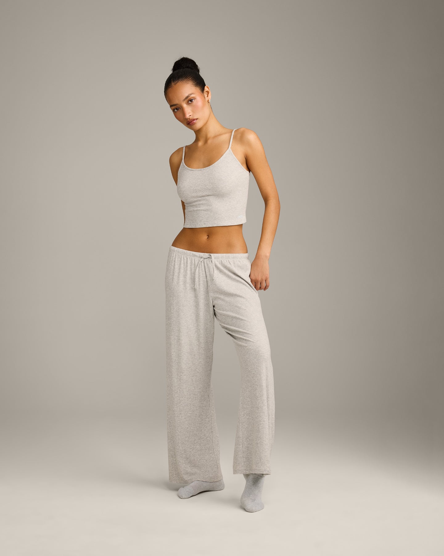 Oner At Home Night Strappy Mid Vest | Oat Marl - Image 2