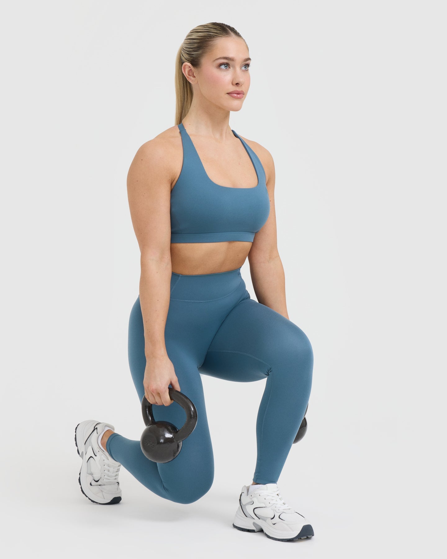 Timeless Square Neck Sports Bra | Moonstone Blue - Image 5