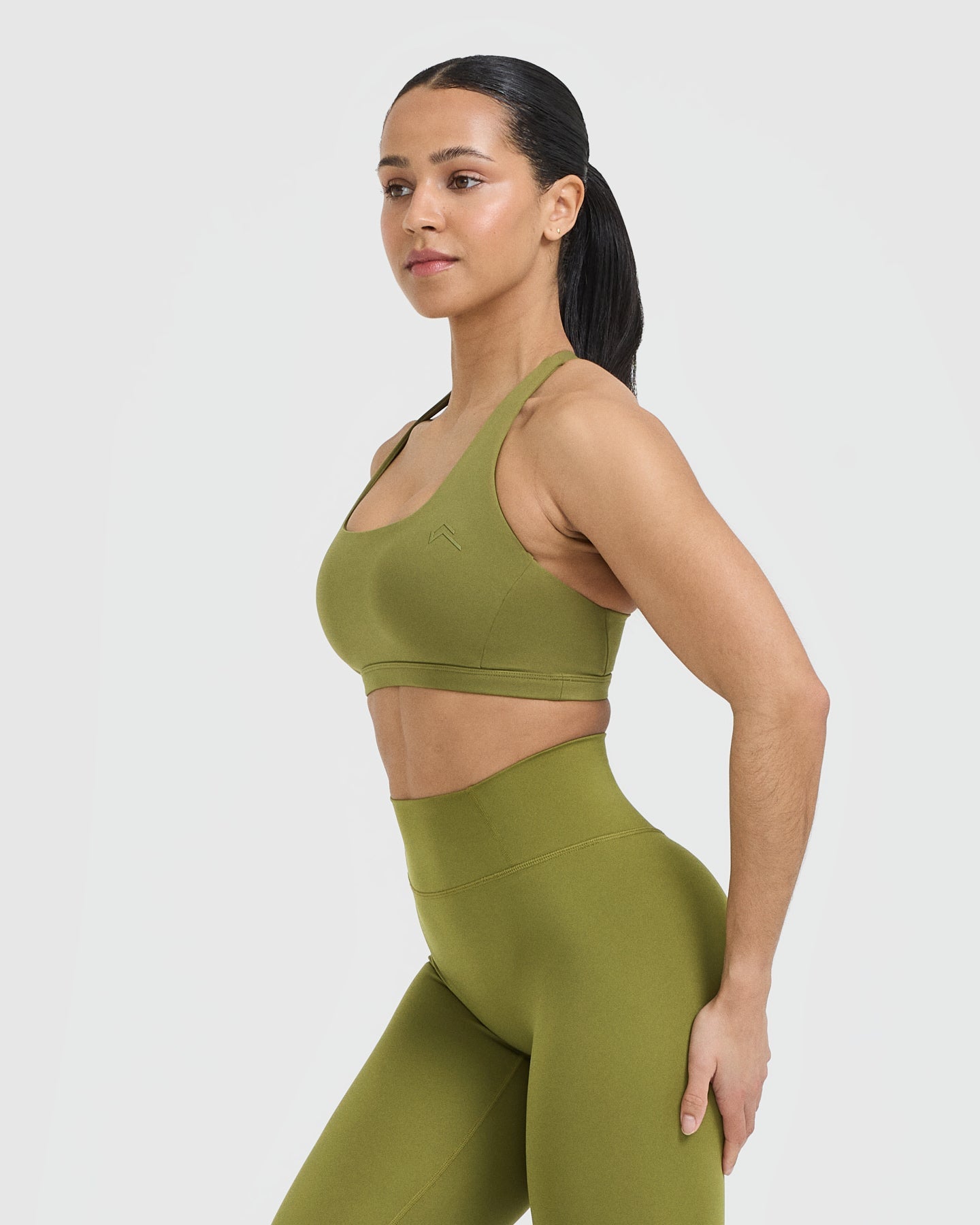 Timeless Square Neck Sports Bra | Olive Green - Image 3