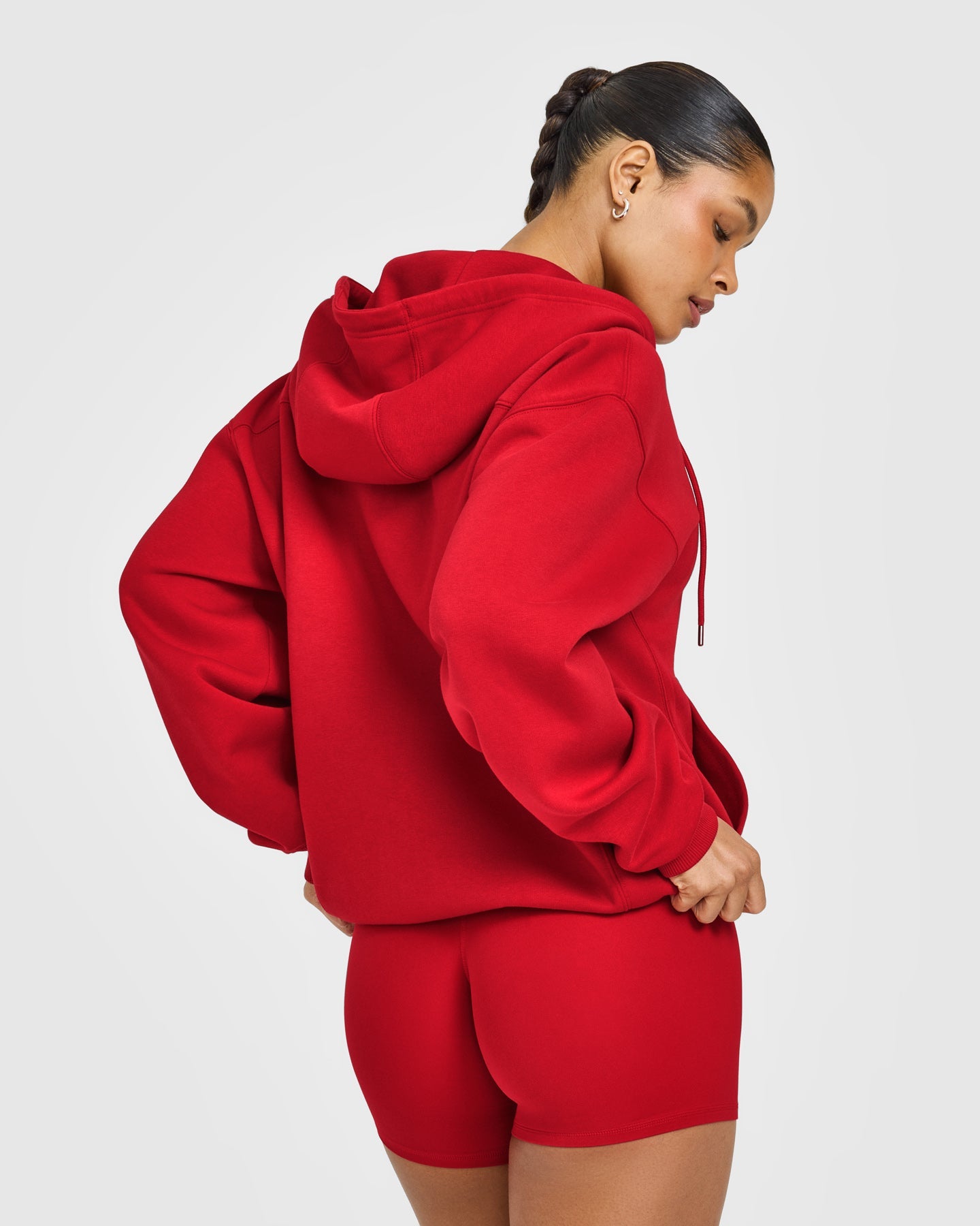 Foundations Zip Through Hoodie | Toasted Red - Image 2