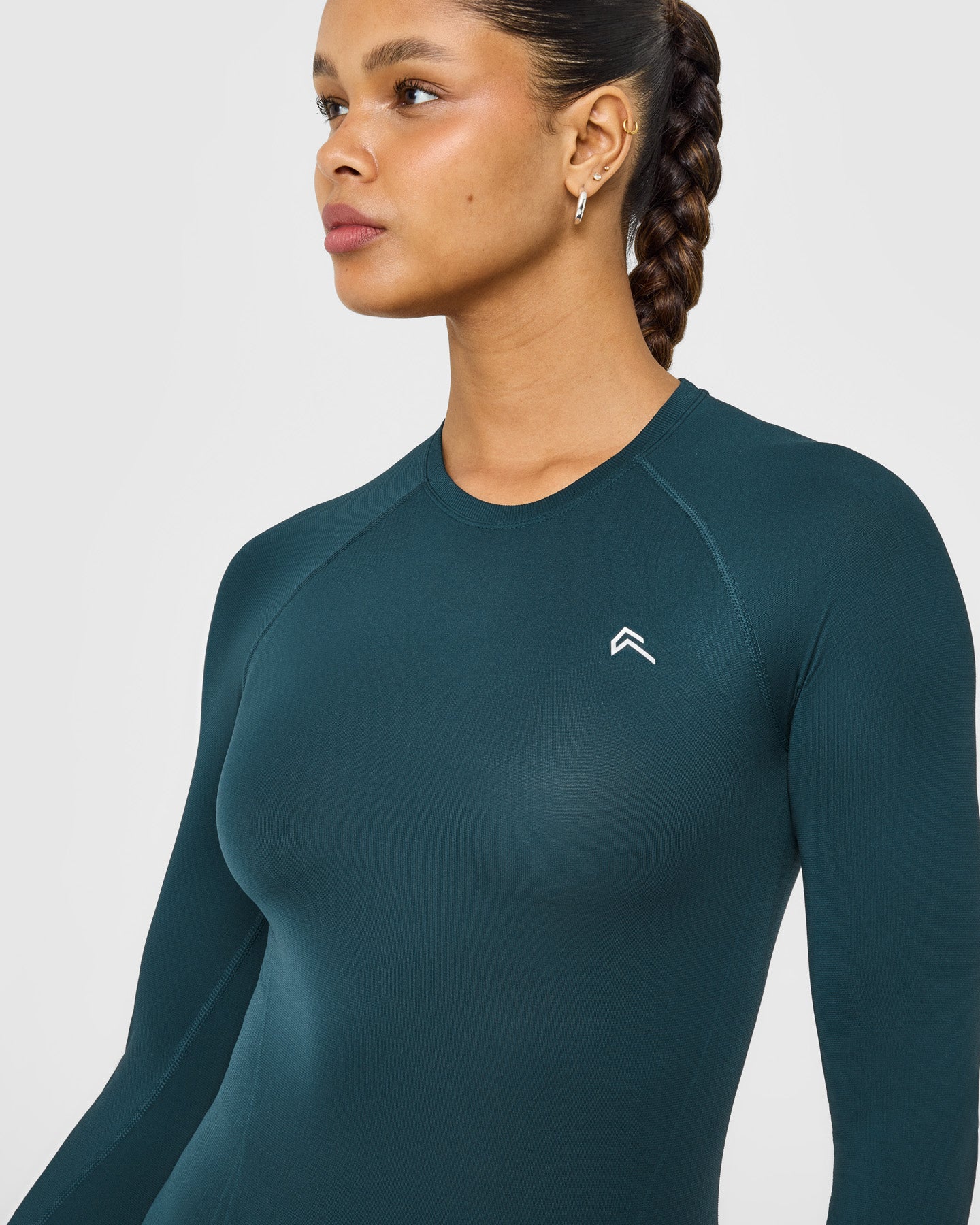 Go To Seamless Fitted Long Sleeve Top | Oil Blue - Image 2