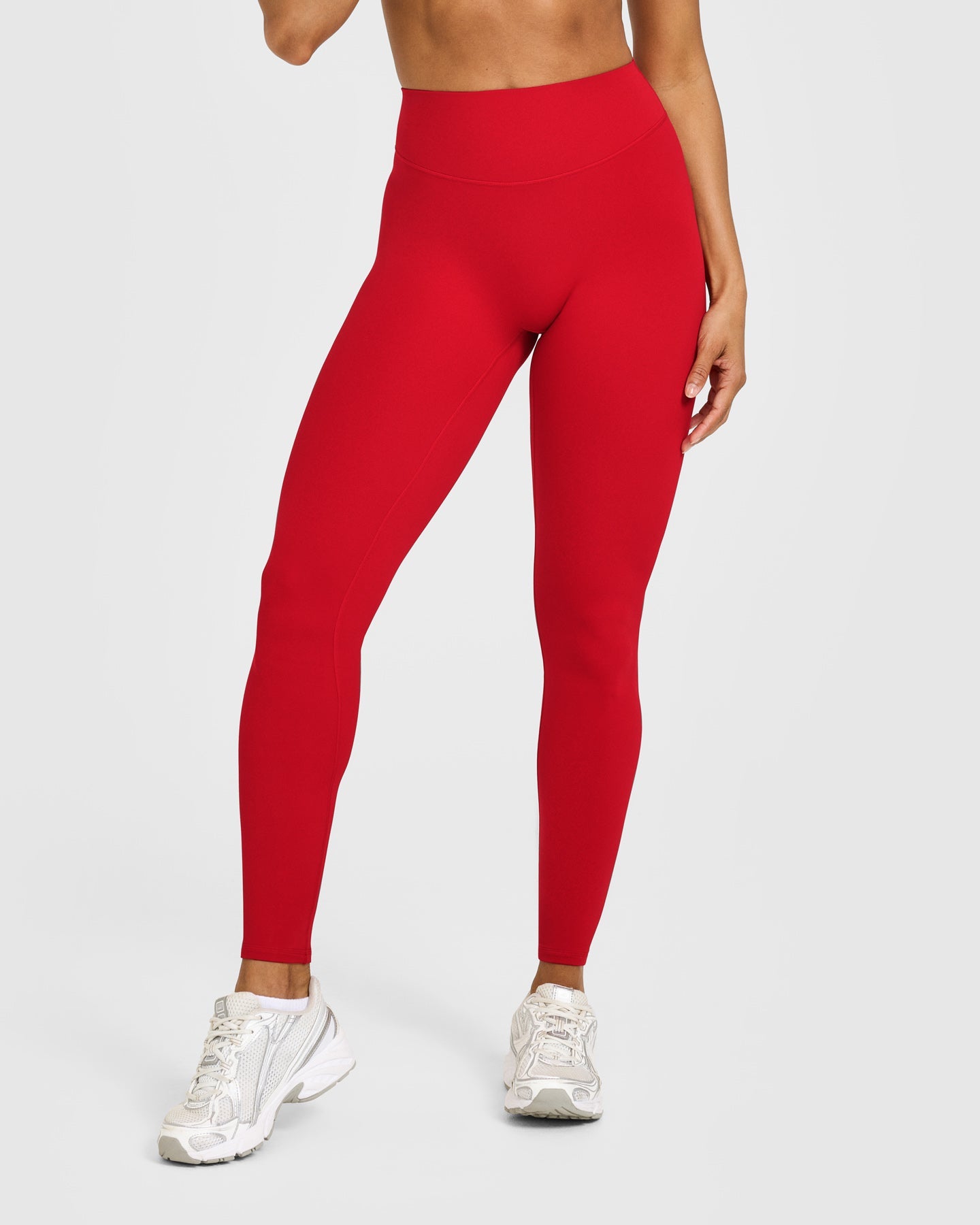 SoftMotion High Waisted Leggings with White Logo | Light Toasted Red - Image 2