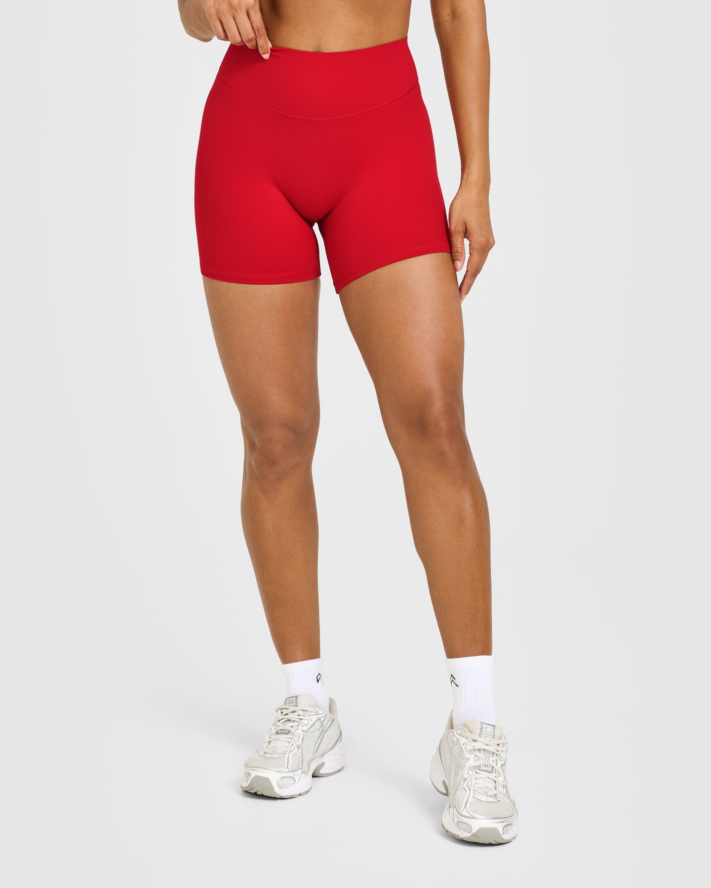 SoftMotion High Waisted Shorts 6" with White Logo | Light Toasted Red - Image 2