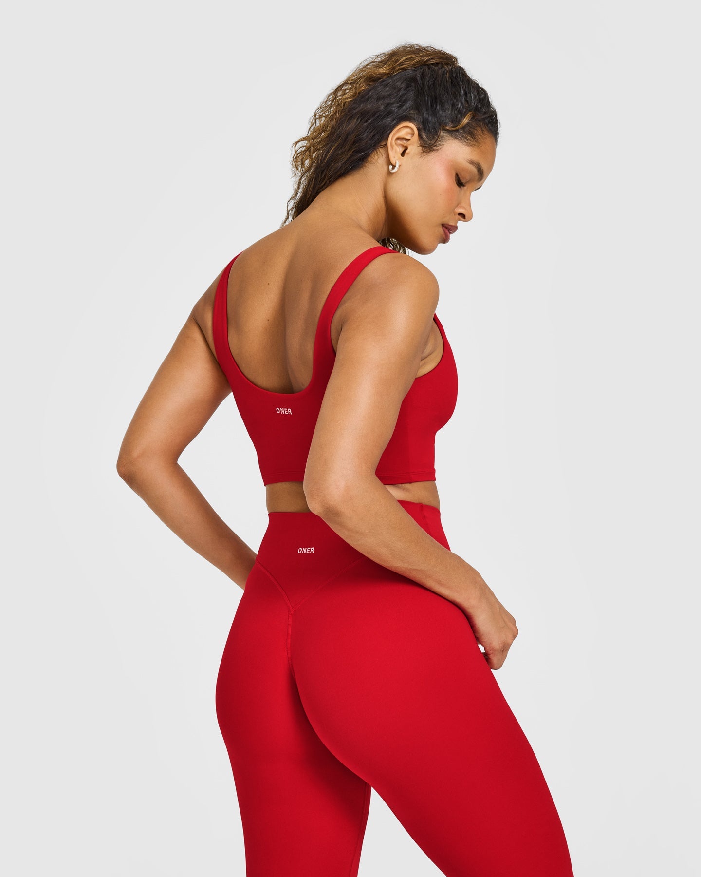 SoftMotion Longline Sports Bra with White Logo | Light Toasted Red - Image 2